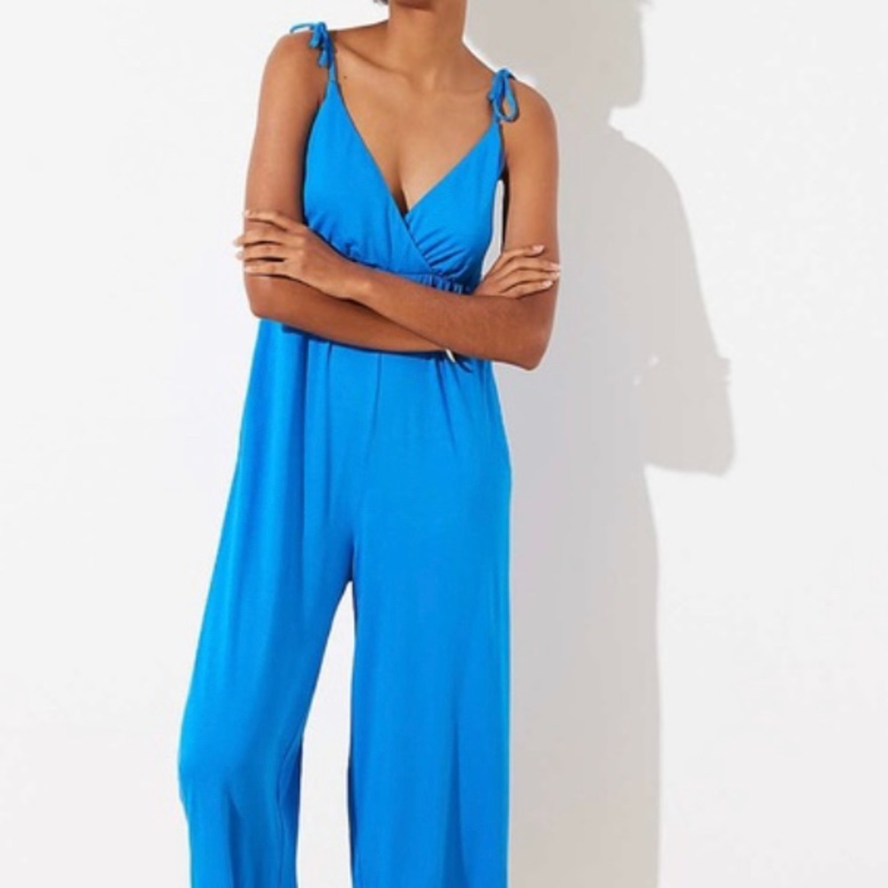 Loft Beach tie shoulder jumpsuit